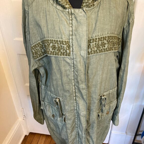 120 Sundance Dress, 100% Linen, Green, Size PM - Picture 1 of 8